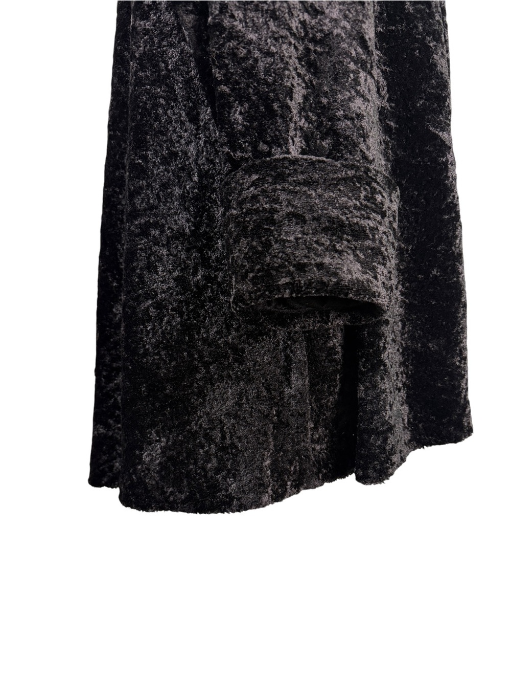 Connected Apparel Black Crushed Velvet Open Front Jacket M Soft Duster Jacket - Picture 5 of 11